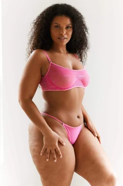Lounge Underwear Bold Mesh Bra (Set) - Hot Pink 4 Lounge Underwear Bold Mesh Bra (Set) - Hot Pink