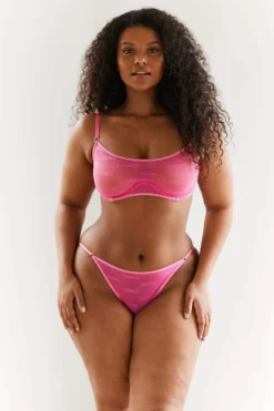 Lounge Underwear Bold Mesh Bra (Set) - Hot Pink 16 Lounge Underwear Bold Mesh Bra (Set) - Hot Pink