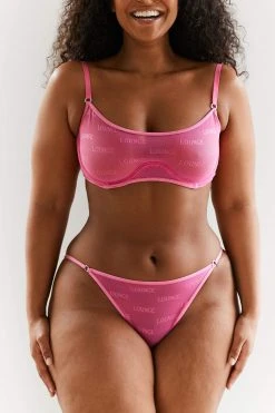 Lounge Underwear Bold Mesh Bra (Set) - Hot Pink