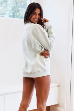 Lounge Underwear Tops Und Hoodys Crew Neck Jumper - Mint