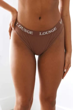 Lounge Underwear Bügel-BH Sets Ultra Comfort Ribbed Thong (Set) - Mocha