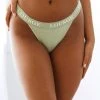 Lounge Underwear Bamboo Triangle Thong (Set) - Olive