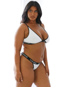 Lounge Underwear Bamboo Triangle Bra (Set) - White & Black BH Ohne Bügel Sets