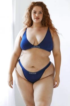 Lounge Underwear Bamboo Minimal Triangle Bra (Set) - Navy 6 Lounge Underwear Bamboo Minimal Triangle Bra (Set) - Navy