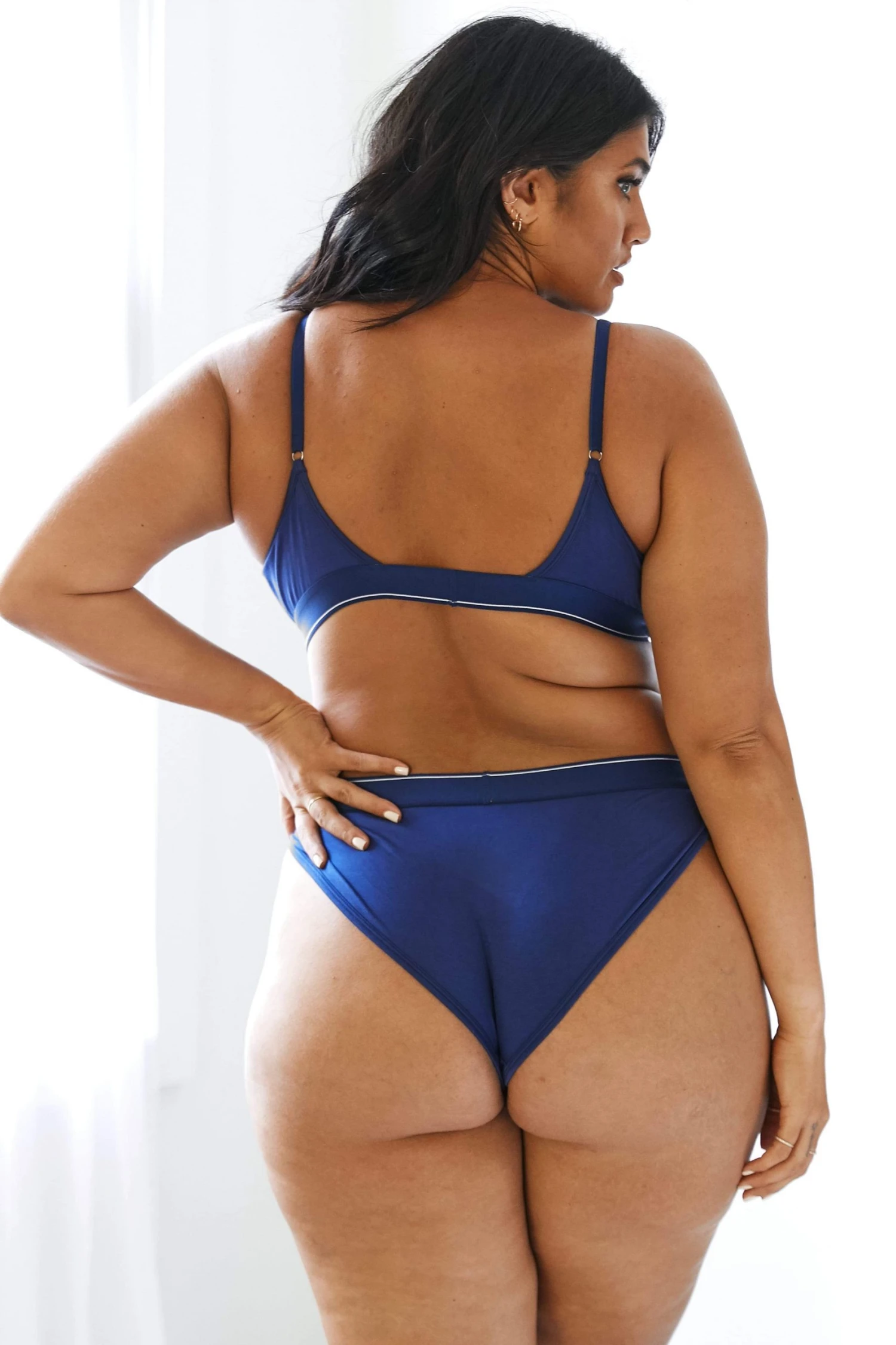 592A4282-1.jpg Lounge Underwear Bamboo Minimal Triangle Bra (Set) - Navy