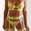 Lounge Underwear Ariella Intimates Thong & Suspender Belt (Set) - Yellow Lace 2 Lounge Underwear Ariella Intimates Thong & Suspender Belt (Set) - Yellow Lace