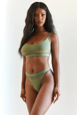 Lounge Underwear BH Ohne Bügel Sets Mesh Bra (Set) - Khaki