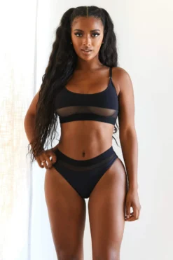 Lounge Underwear Mesh Bra (Set) - Black