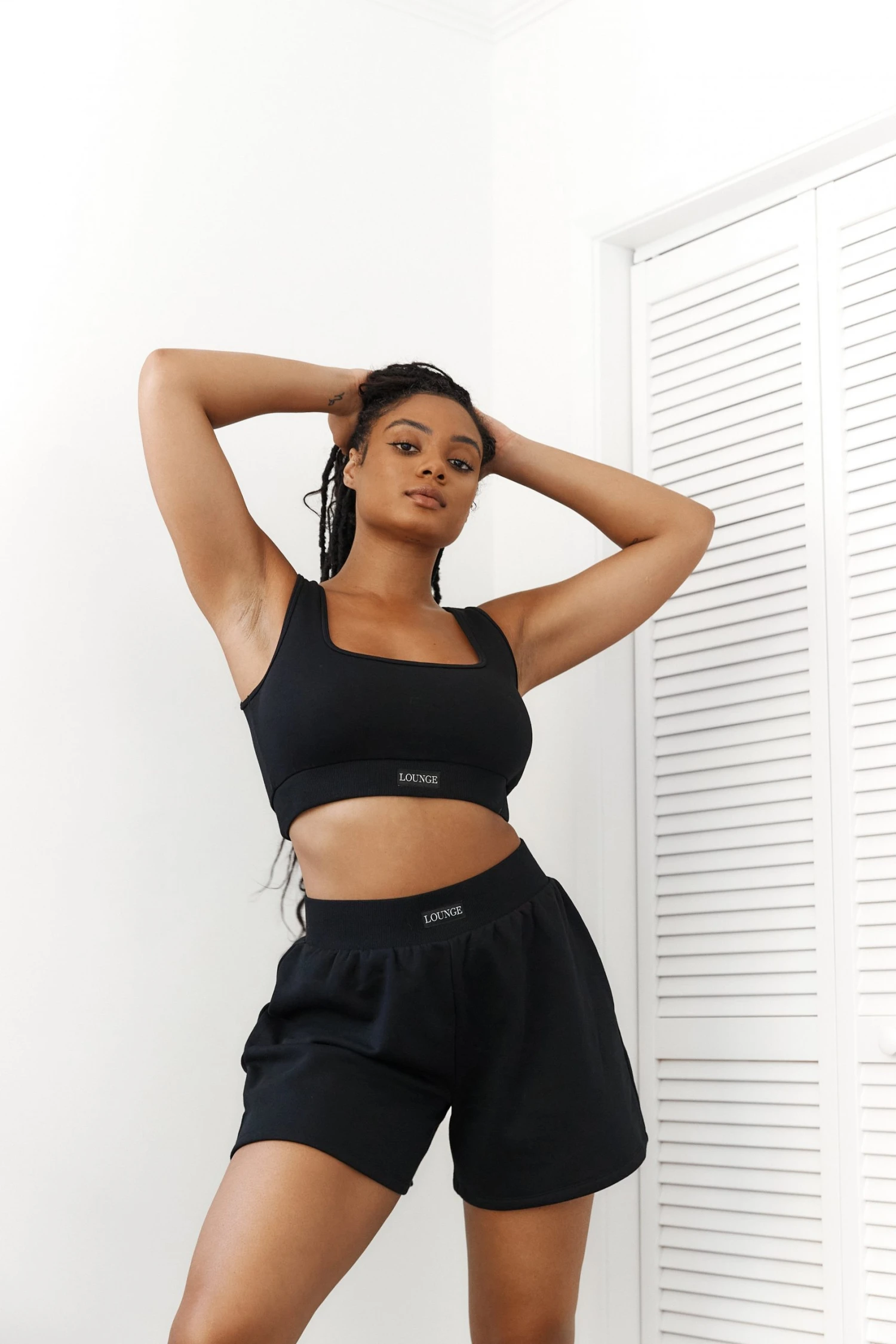 5BlackEssentialTopandShorts-Essence.jpg Lounge Underwear Essential Crop Top (Set) - Black