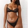 Lounge Underwear Mesh Balcony Bra (Set) - Black Bügel-BH Sets