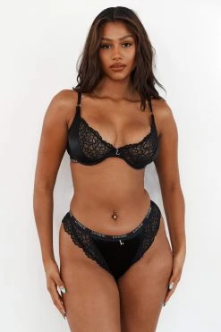 Lounge Underwear Bügel-BH Sets Sustainable Silk Balcony Bra (Set) - Black