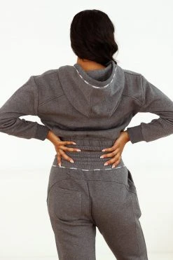 Lounge Underwear Outlet Zip Up Scrunchie Hoodie - Charcoal Outlet 10 Lounge Underwear Outlet Zip Up Scrunchie Hoodie - Charcoal Outlet