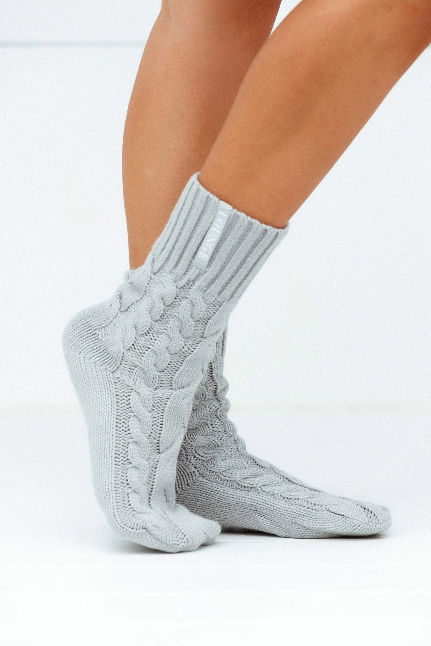 5GreyKnittedSocks-Mollie_S-M.jpg Lounge Underwear Schlaf Cosy Knitted Socks - Grey