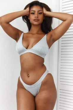 Lounge Underwear Bamboo Minimal Triangle Bra (Set) - Grey BH Ohne Bügel Sets