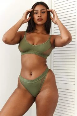 Lounge Underwear Contour Mesh Bra (Set) - Khaki BH Ohne Bügel Sets