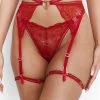 Lounge Underwear Gabriella Intimates Thong & Suspender Belt (Set) - Maroon