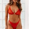Lounge Underwear BH Ohne Bügel Sets Love Heart Mesh Triangle Bra (Set) - Red