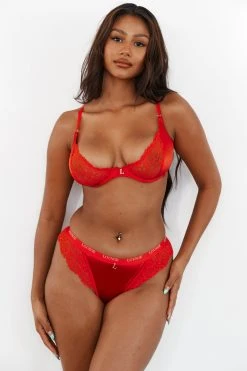 Lounge Underwear Sustainable Silk Balcony Bra (Set) - Red Bügel-BH Sets