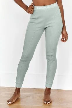 Lounge Underwear Soft Chic Ribbed Leggings - Sage Leggings Sets 5 Lounge Underwear Soft Chic Ribbed Leggings - Sage Leggings Sets