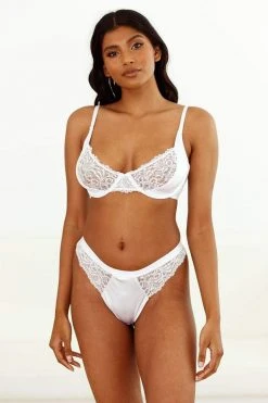 Lounge Underwear Outlet Silk Balcony Bra (Set) - White