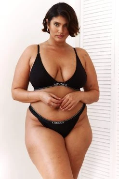 Lounge Underwear Bamboo Minimal Triangle Bra (Set) - Black BH Ohne Bügel Sets