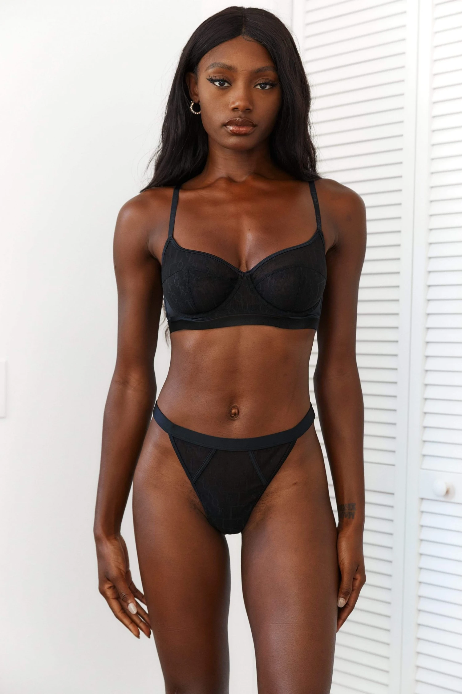 6BlackChicBalconyBraandThong-Amina.jpg Lounge Underwear Chic Balcony Bra (Set) - Black