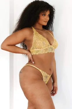 Lounge Underwear BH Ohne Bügel Sets Lace Triangle Bra (Set) - Mustard 17 Lounge Underwear BH Ohne Bügel Sets Lace Triangle Bra (Set) - Mustard