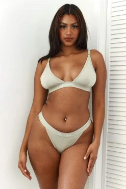 Lounge Underwear Bamboo Minimal Triangle Bra (Set) - Olive