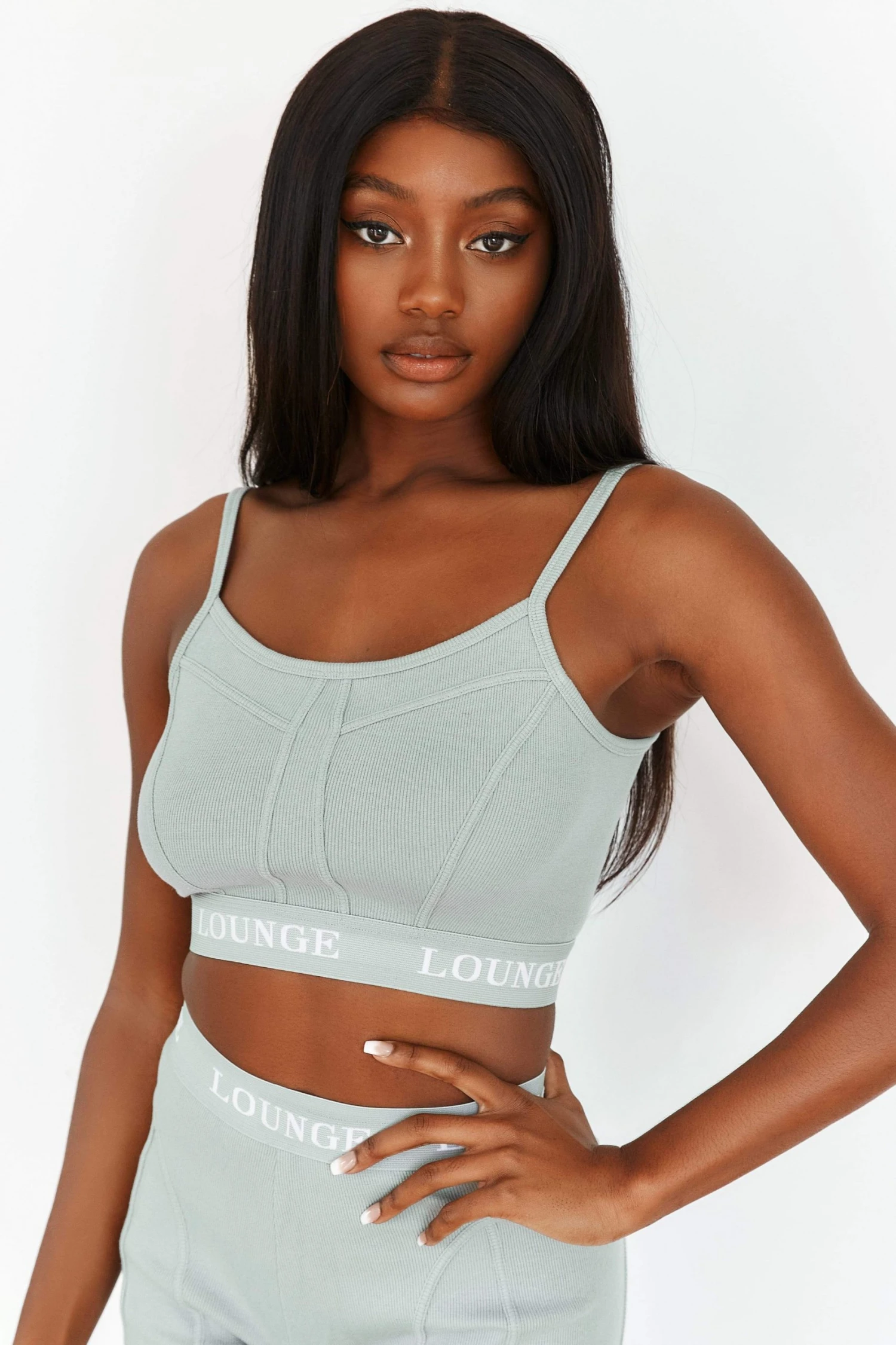 6SageSoftChicRibbedBralet_Shorts-Amina.jpg Lounge Underwear Leggings Sets Soft Chic Ribbed Bralette - Sage