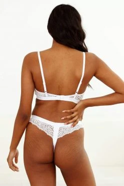 Lounge Underwear Outlet Silk Balcony Bra (Set) - White