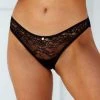 Lounge Underwear Picot Edged Lace Cheeky Briefs - Black