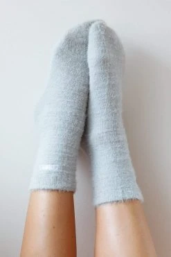 Lounge Underwear Embroidered Lounge Toastie Socks - Silver Schlaf