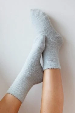 Lounge Underwear Embroidered Lounge Toastie Socks - Silver Schlaf
