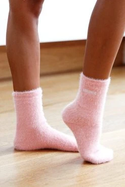 Lounge Underwear Outlet Embroidered Lounge Toastie Socks - Pink Outlet