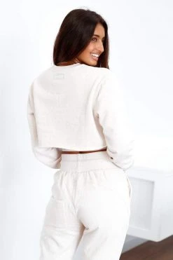 Lounge Underwear Two Piece Bralette & Cropped Jumper - Cream Bestsellers