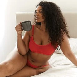 Lounge Underwear Nichtgepolsterte Bold Mesh Bra (Set) - Red