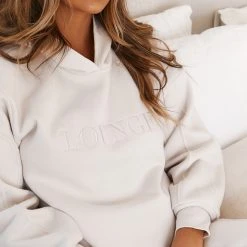 Lounge Underwear Basic Oversized Hoodie - Cream Tops Und Hoodys