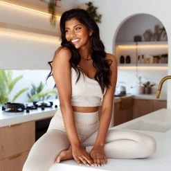 Lounge Underwear Minimal Crop Top (Set) - Mink Leggings Sets