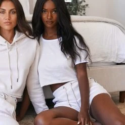 Lounge Underwear Tops Und Hoodys Cropped T-Shirt - Cream 6 Lounge Underwear Tops Und Hoodys Cropped T-Shirt - Cream