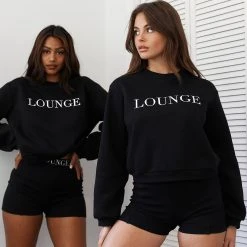 Lounge Underwear Essential Jumper - Black Tops Und Hoodys
