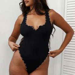 Lounge Underwear Essential Bodysuit - Black Tops Und Hoodys 6 Lounge Underwear Essential Bodysuit - Black Tops Und Hoodys