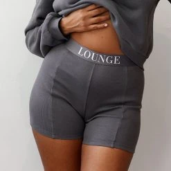Lounge Underwear Essential Ribbed Shorts - Charcoal 6 Lounge Underwear Essential Ribbed Shorts - Charcoal