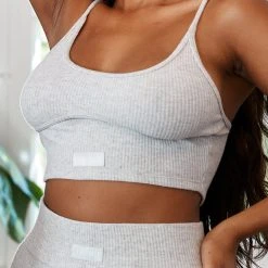 Lounge Underwear Ribbed Crop Top - Frost