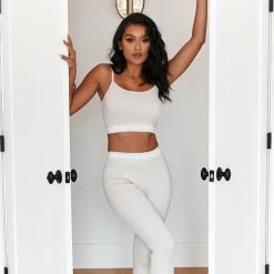 Lounge Underwear Leggings Sets Soft Chic Ribbed Bralette - Oatmeal 6 Lounge Underwear Leggings Sets Soft Chic Ribbed Bralette - Oatmeal