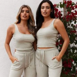 Lounge Underwear Luxury Ribbed Top (Set) - Olive 9 Lounge Underwear Luxury Ribbed Top (Set) - Olive