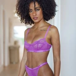 Lounge Underwear Outlet Blossom Balcony Bra (Set) - Violet Outlet