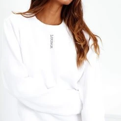 Lounge Underwear Crew Neck Jumper - White Tops Und Hoodys